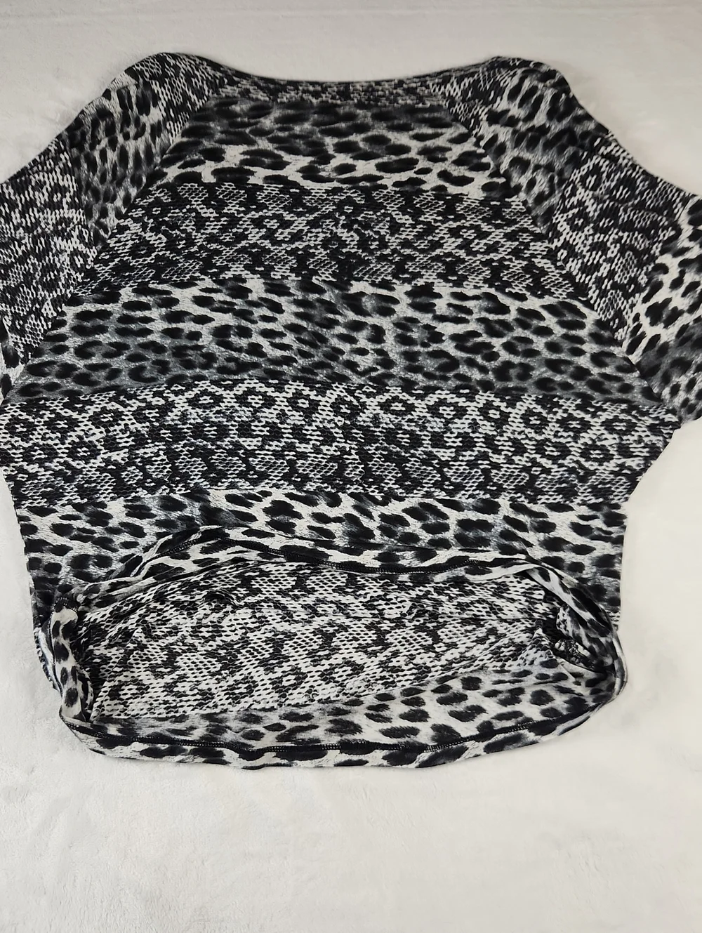 MICHAEL Michael Kors Black & White Mixed Animal & Snake Print Long Sleeve Top XL